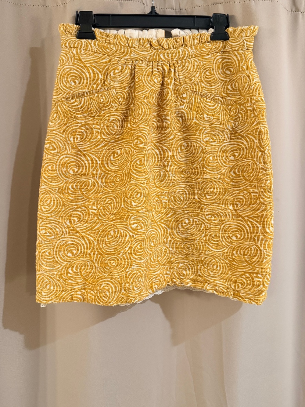 Elevenses Mustard Yellow Textured Mini Skirt